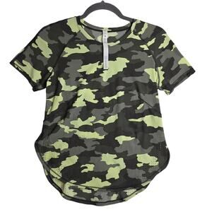 Lululemon UVP sz2 RunShortSleeve shirt. Lightweight Camo. WornOnce Active Hiking